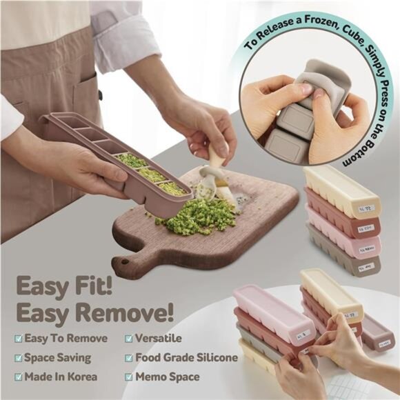 Silicone Ice Cube Tray 12 Section Airtight Baby Food Freezer Breastmilk Storage - Picture 6 of 7